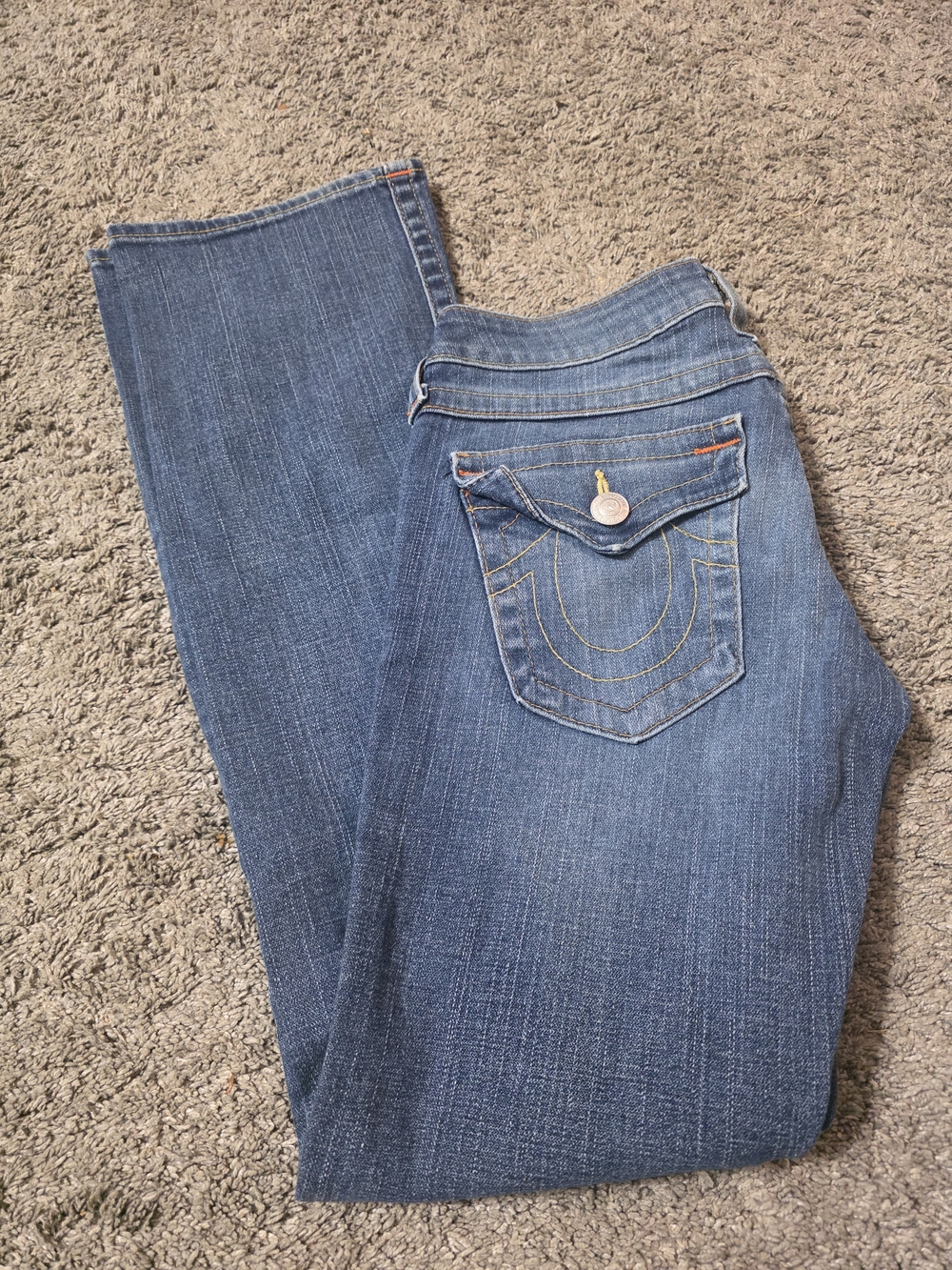 True Religion Classic Blue Women’s Denim Jeans - Tailored Pocket Detail